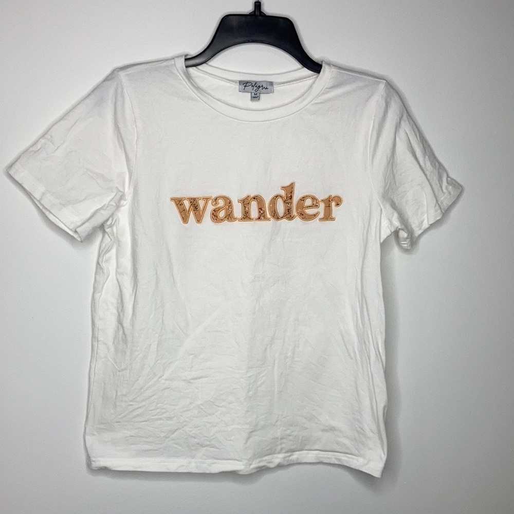 Polygram Wander tee white floral size medium
